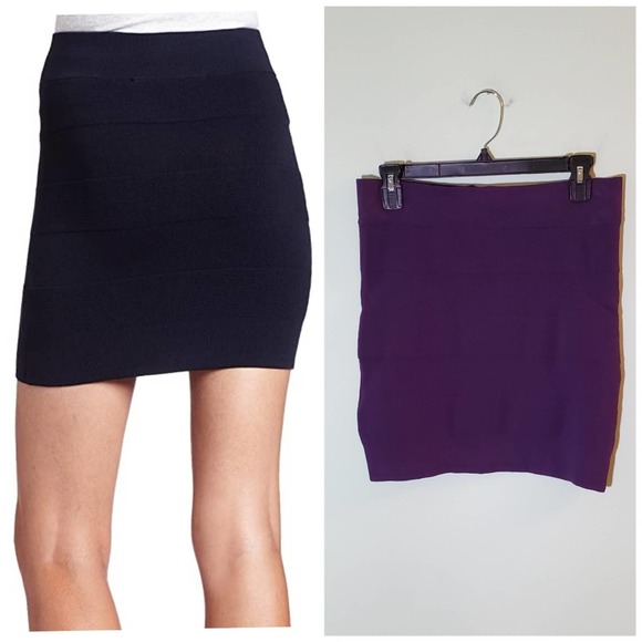 French Connection Purple Dani Crepe Bodycon Mini Skirt Size 8 - Picture 2 of 9
